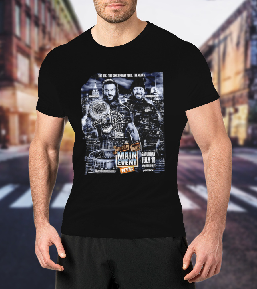 Roman Reigns Jalen Brunson WWE Saturday Night's Main Event Madison Square Garden NYC July 18 T-Shirt