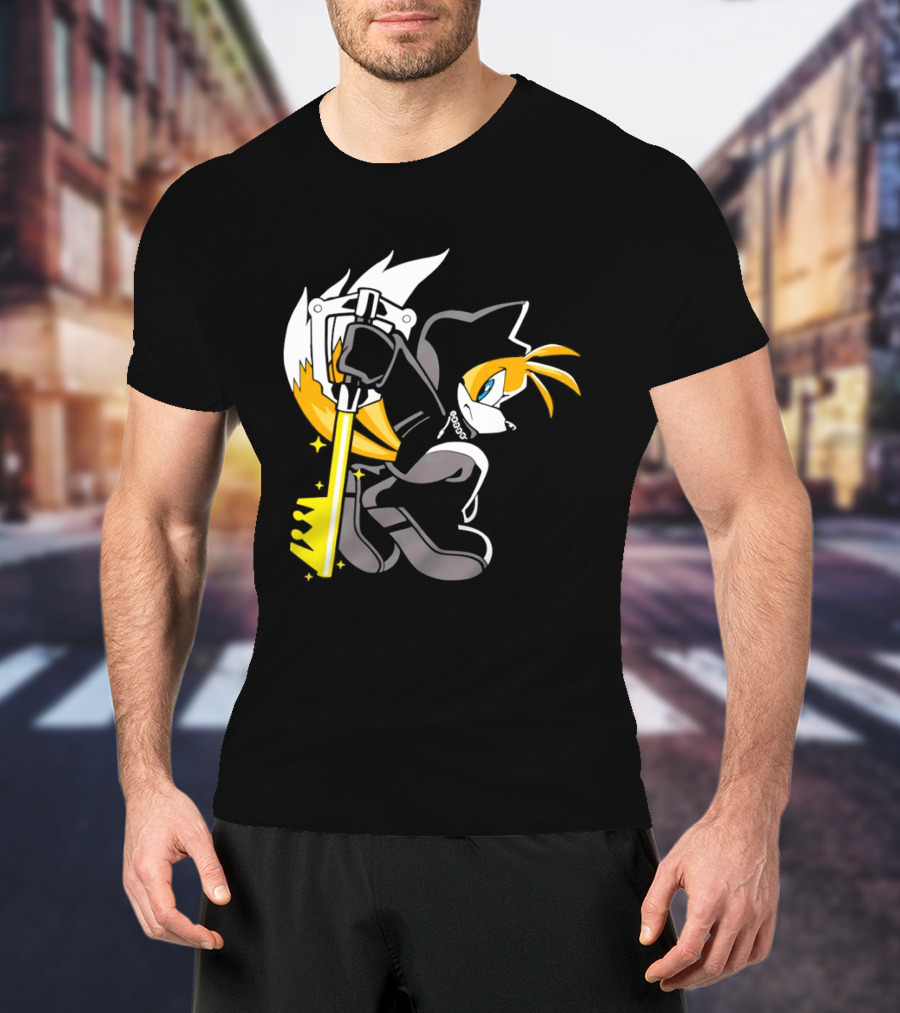 Tails The Fox In Organization XIII Cloak Holding Keyblade T-Shirt
