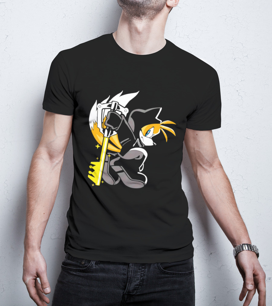 Tails The Fox In Organization XIII Cloak Holding Keyblade T-Shirt