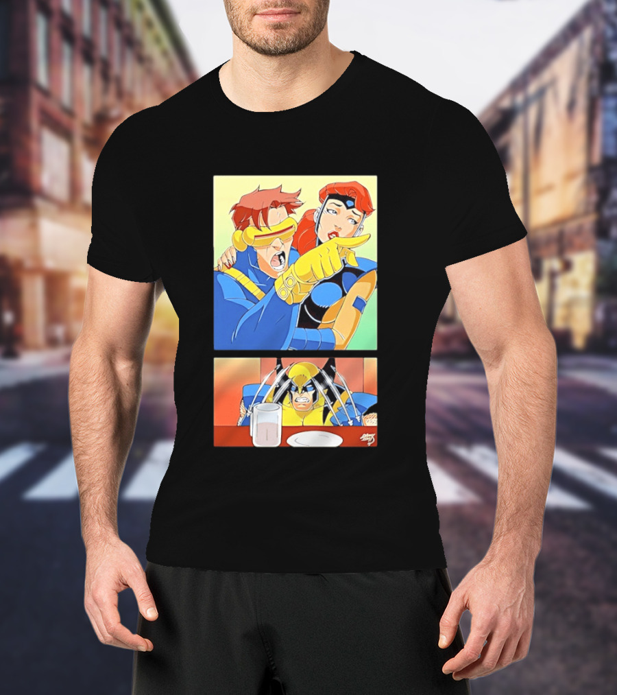 Wolverine Cyclops Jean Grey X Men Meme Classic Comic Panel T-Shirt