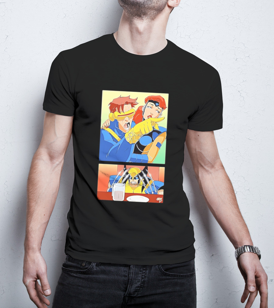 Wolverine Cyclops Jean Grey X Men Meme Classic Comic Panel T-Shirt