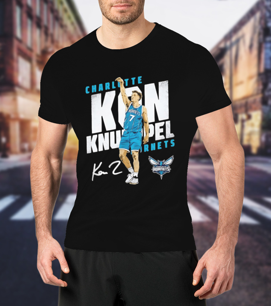 Charlotte Hornets Kon Knueppel Basketball 7 Signature T-Shirt