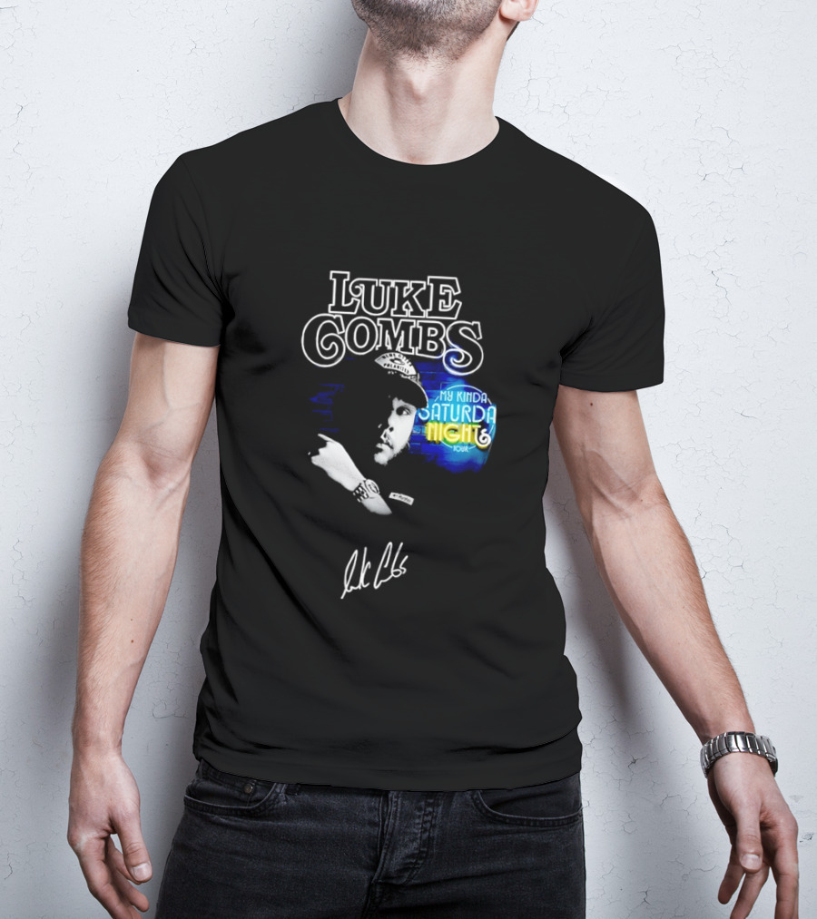 Luke Combs My Kinda Saturday Night Tour Signature Hat T-Shirt