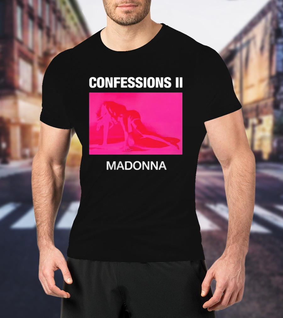 CONFESSIONS II MADONNA Pop Music Album Cover Vibrant Pink Collage T-Shirt