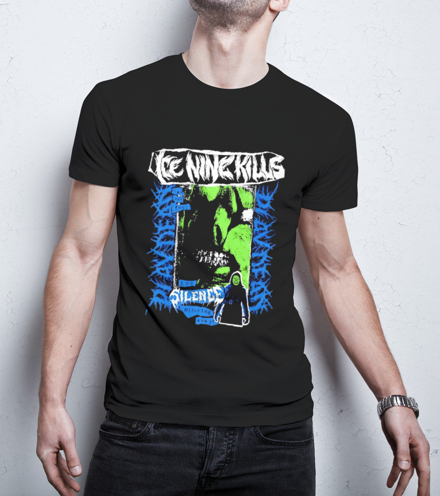 Ice Nine Kills Can You Feel The Silence Slipping Away Horror Themed Psychedelic T-Shirt
