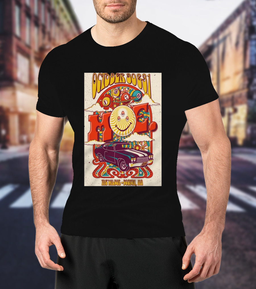 Moe October 30 31 The Wilbur Boston MA Psychedelic Eye Smile 2026 Vintage Car T-Shirt