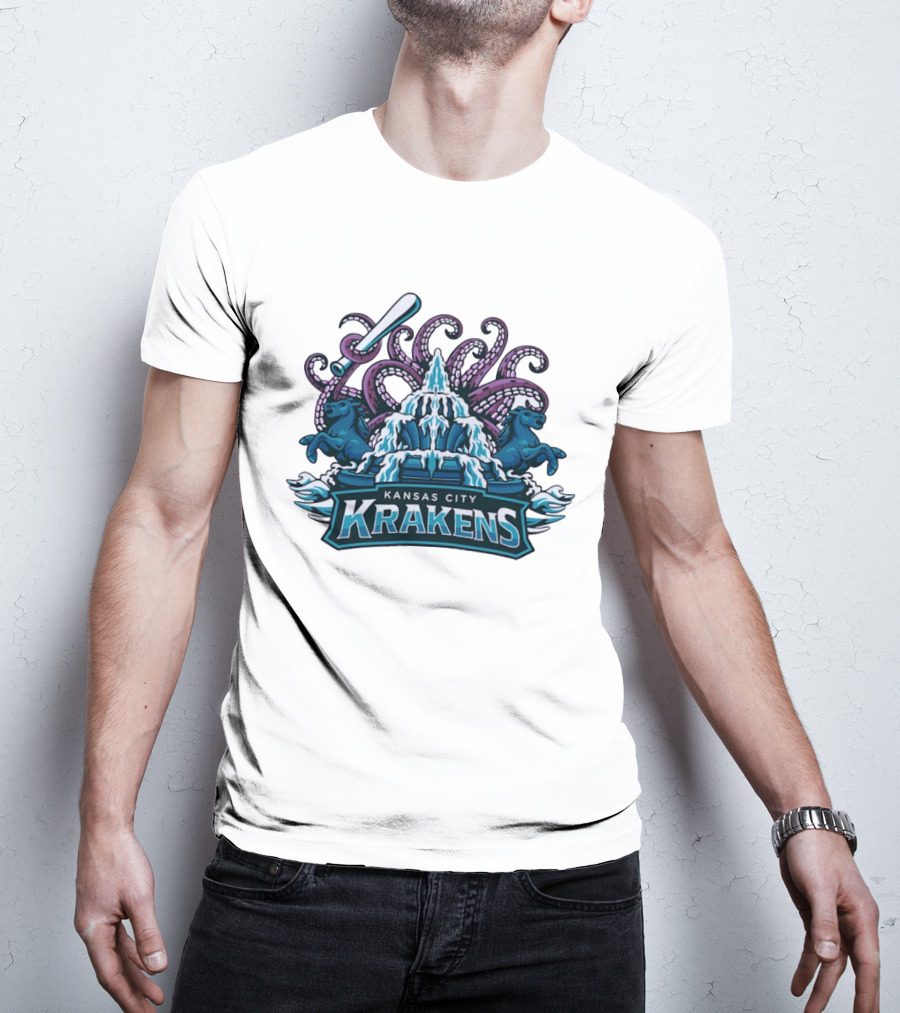 Kansas City Krakens Fountain Octopus Horses Sports Team T-Shirt