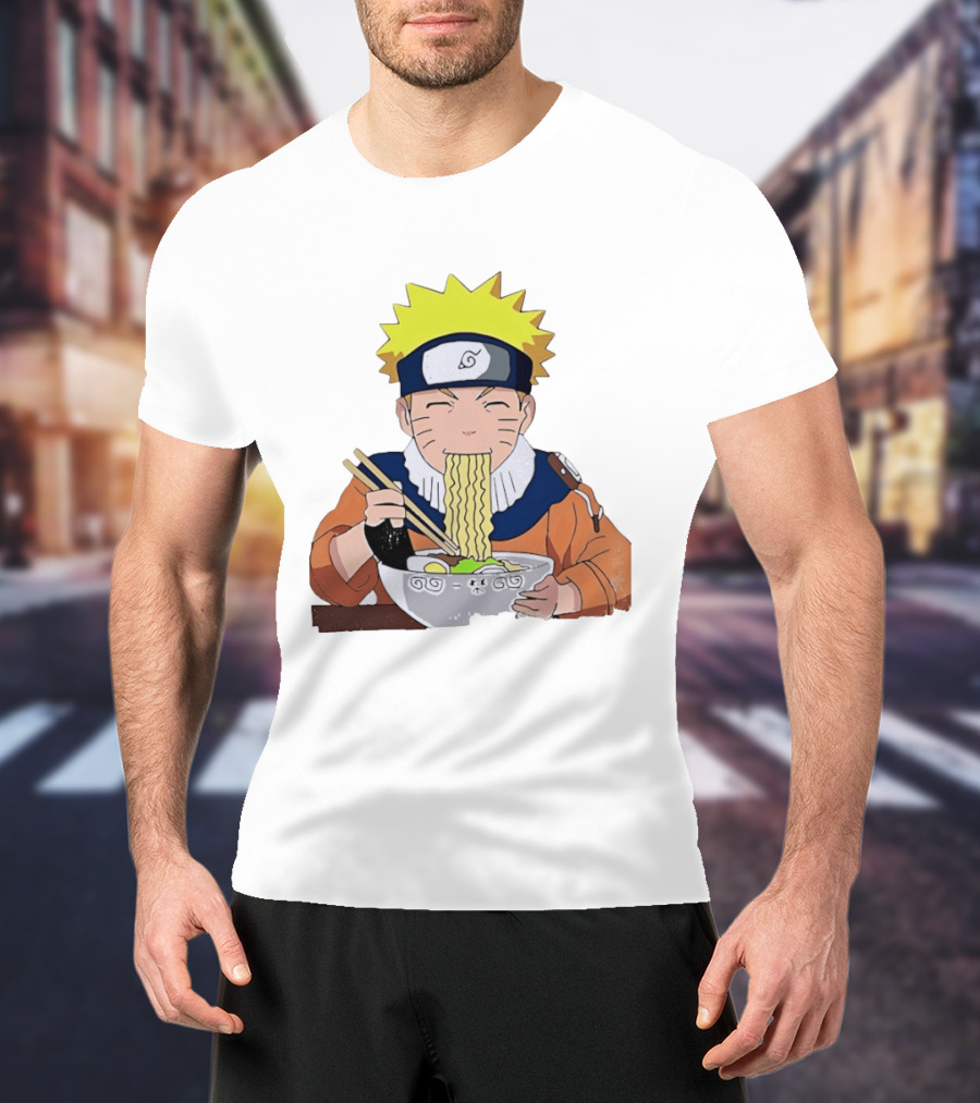 Naruto Uzumaki Ramen Eating Scene Anime Manga Character Popular T-Shirt