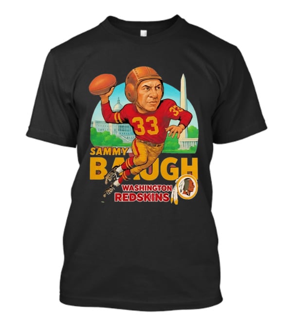 Sammy Baugh Washington Redskins Caricature Number 33 Football Legend T-Shirt