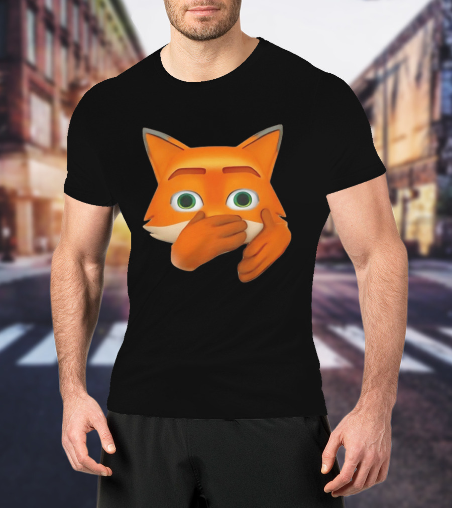 Scuba Fox Emoji Animal Covering Mouth Diving T-Shirt