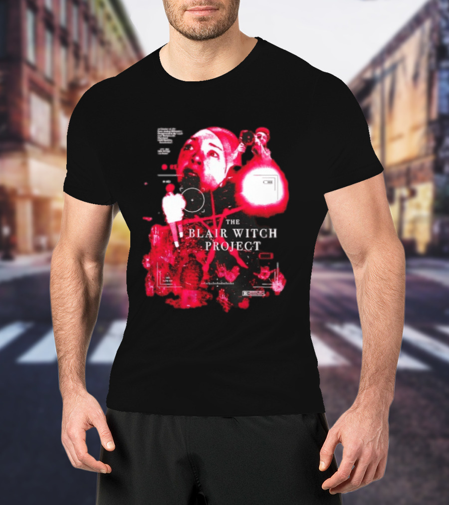 The Blair Witch Project Horror Movie Found Footage Red Overlay Face Montage T-Shirt