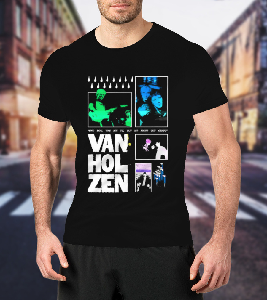 Van Holzen Und Egal Was Ich Tu Gut Ist Nicht Gut Genug Raindrops Color Blocks T-Shirt