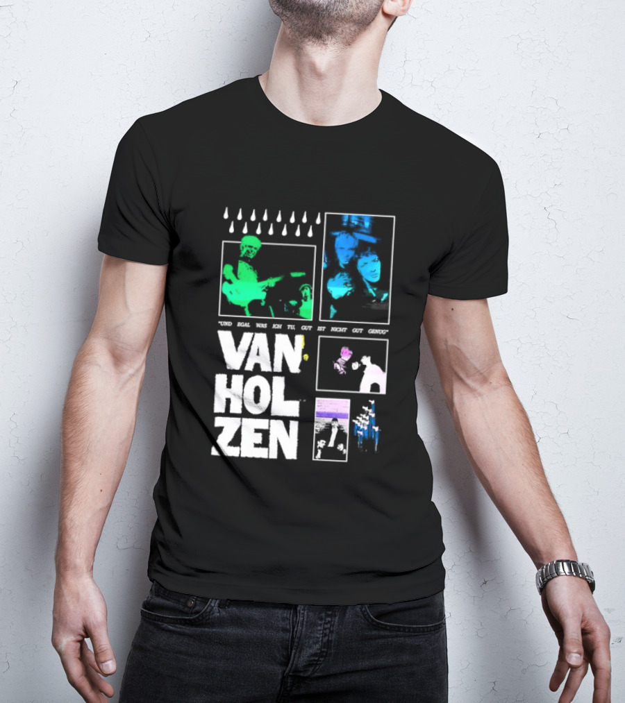 Van Holzen Und Egal Was Ich Tu Gut Ist Nicht Gut Genug Raindrops Color Blocks T-Shirt