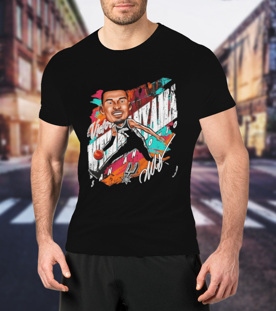 Victor Wembanyama San Antonio Spurs Basketball Cartoon T-Shirt
