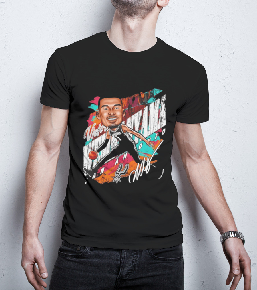 Victor Wembanyama San Antonio Spurs Basketball Cartoon T-Shirt