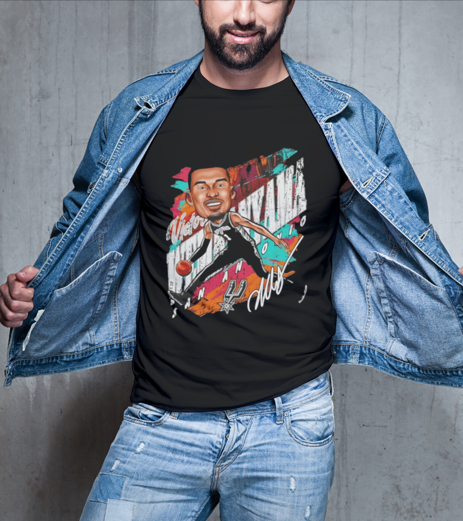 Victor Wembanyama San Antonio Spurs Basketball Cartoon T-Shirt