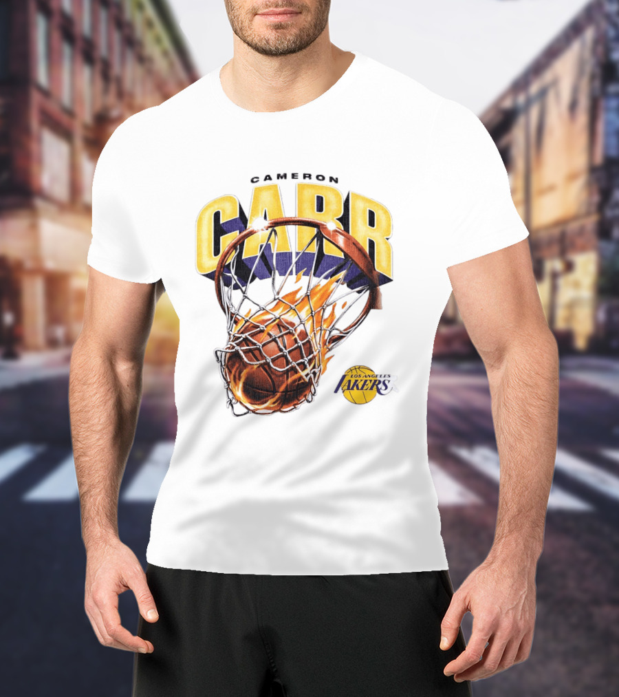 Cameron Carr Basketball Hoop Flame Los Angeles Lakers T-Shirt