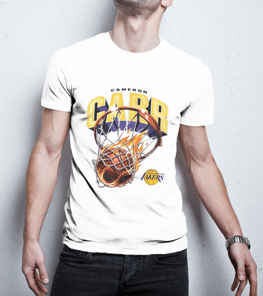 Cameron Carr Basketball Hoop Flame Los Angeles Lakers T-Shirt