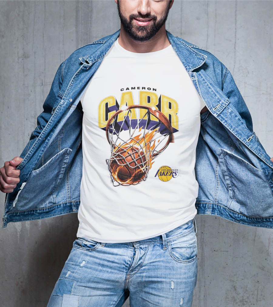 Cameron Carr Basketball Hoop Flame Los Angeles Lakers T-Shirt