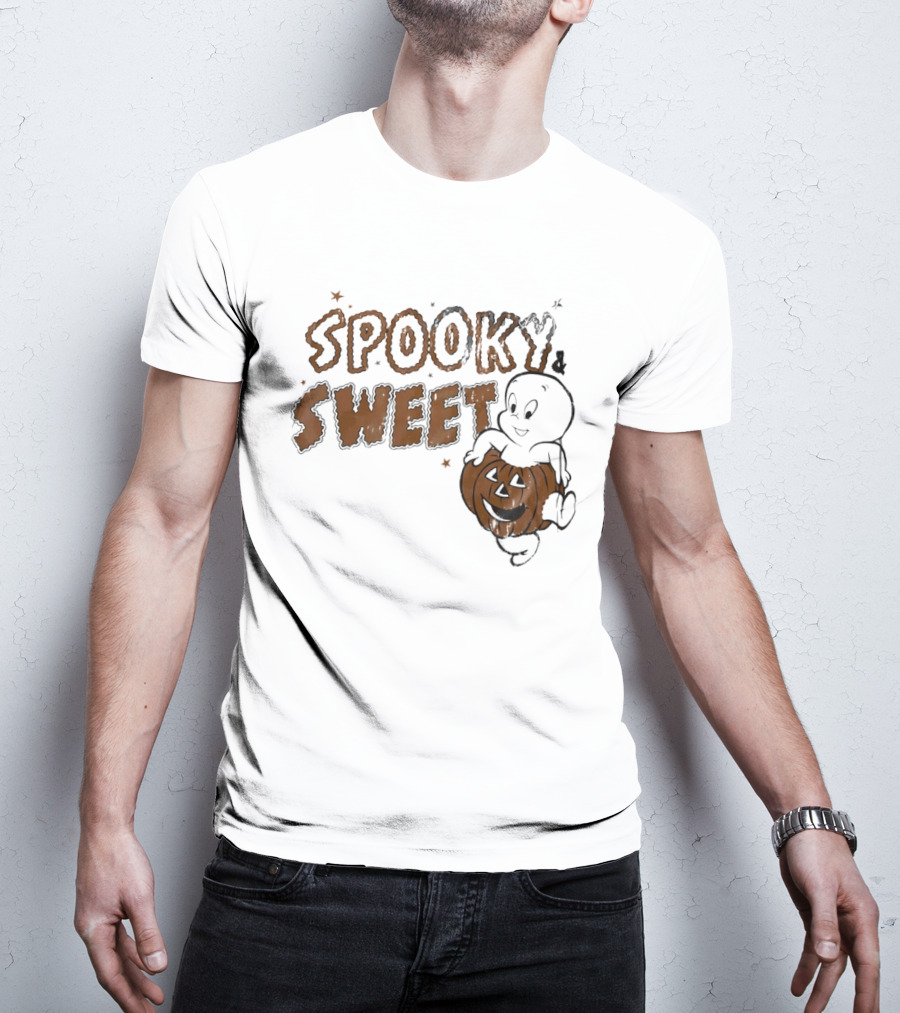 Casper The Friendly Ghost Spooky & Sweet Halloween Pumpkin Fun T-Shirt