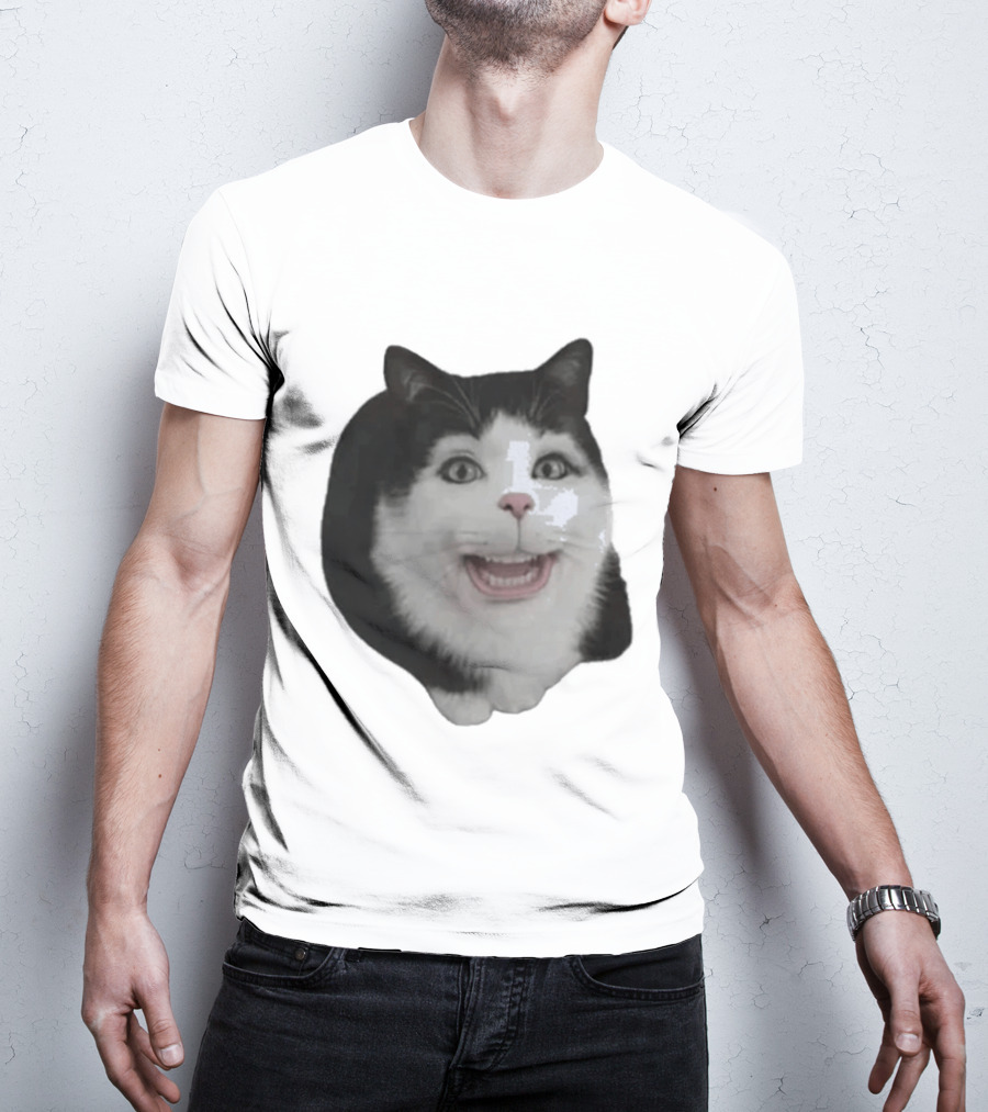 Grinning Cat With Human Teeth T-Shirt
