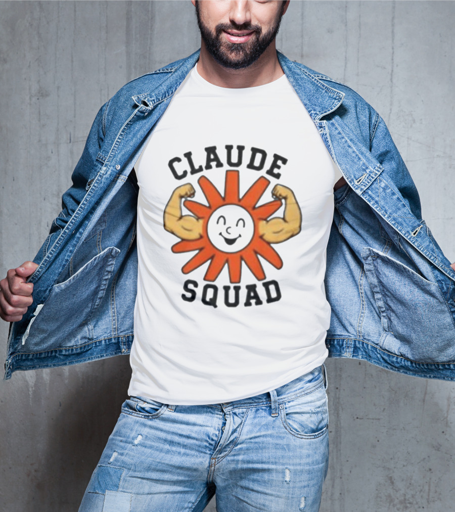 Claude Squad Sun With Flexing Arms T-Shirt