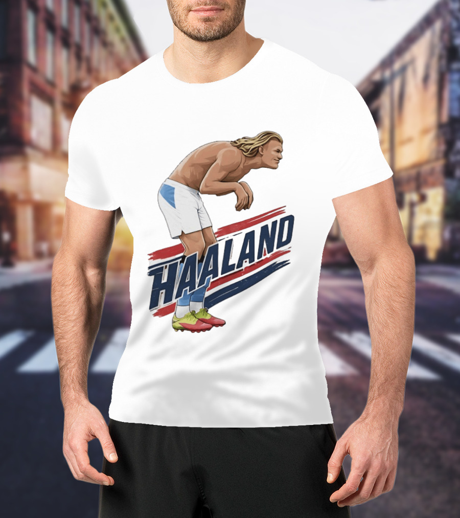 Haaland Taaland Meme Football Cartoon Player Pose T-Shirt