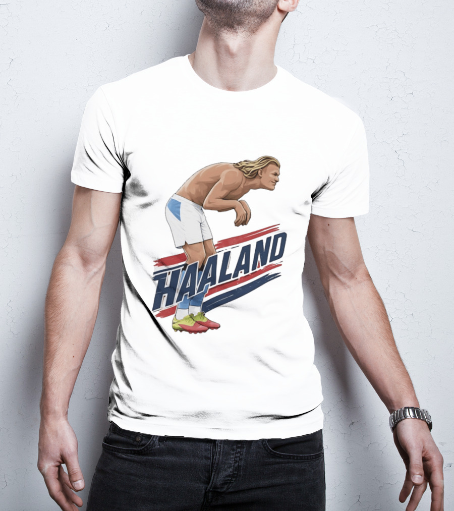 Haaland Taaland Meme Football Cartoon Player Pose T-Shirt