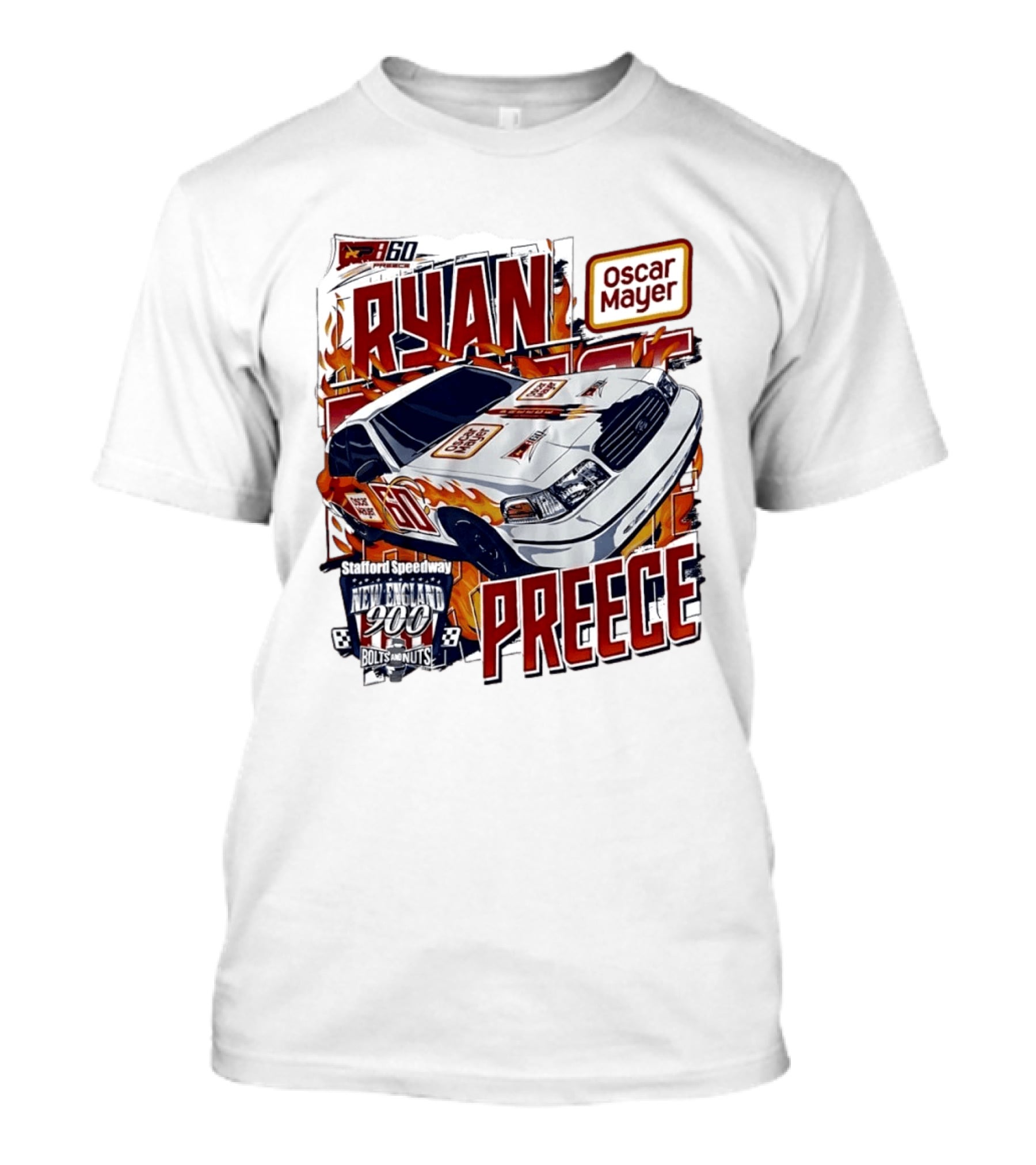 Ryan Preece Oscar Mayer Racing Car Stafford Speedway New England 900 Bolts Nuts 60 T-Shirt