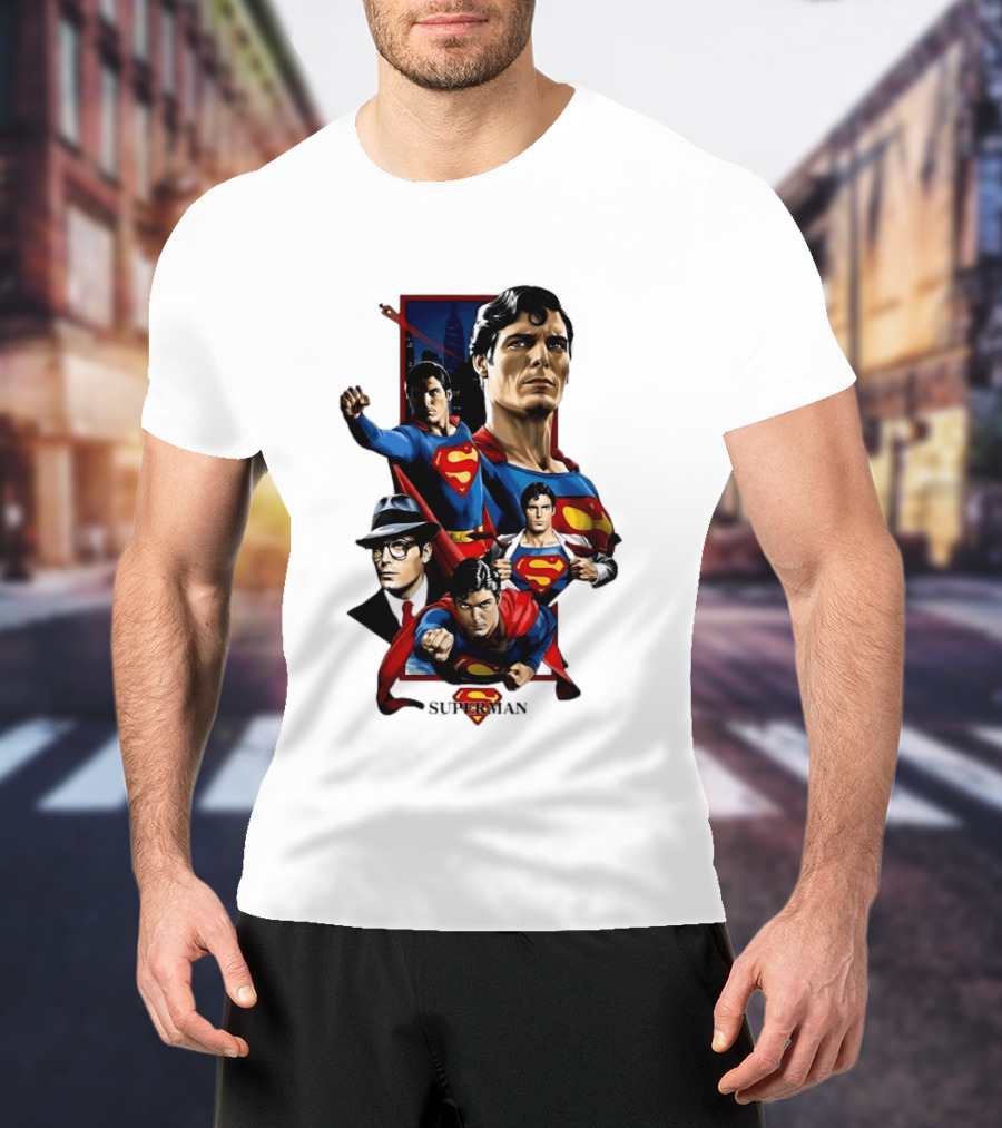 Superman Collage Classic Iconic Characters With S T-Shirt