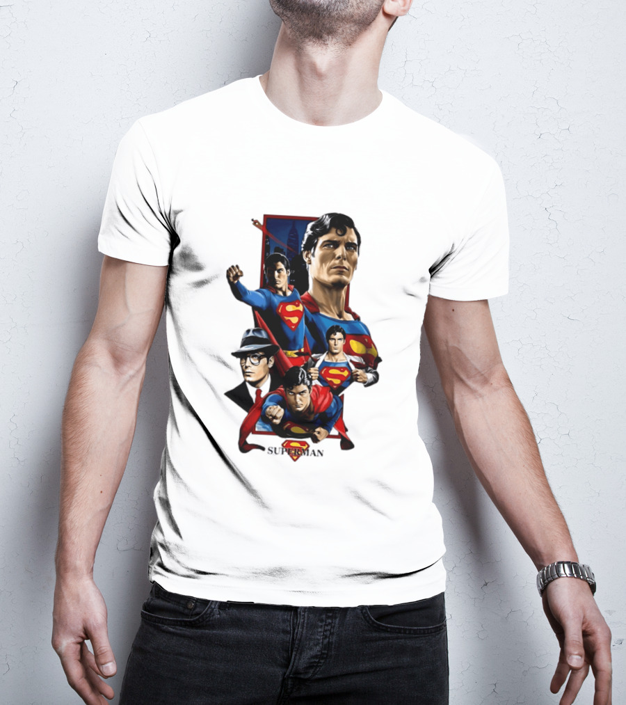 Superman Collage Classic Iconic Characters With S T-Shirt