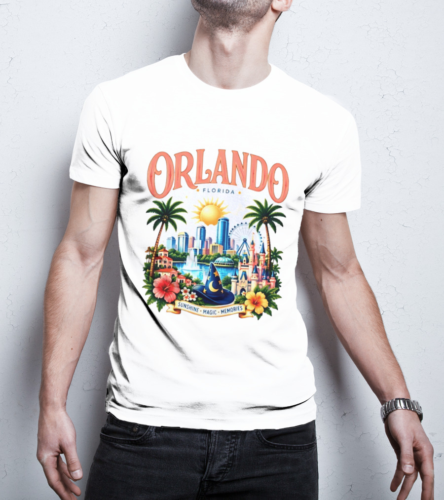 Orlando Florida Sunshine Magic Memories Skyline Adventure T-Shirt