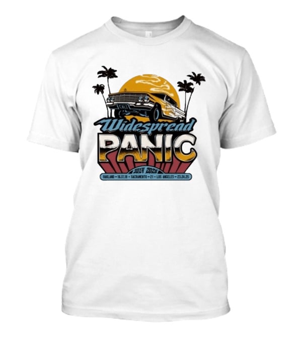 Widespread Panic Summer Tour 2026 Oakland Sacramento Los Angeles Classic Car Palm Trees T-Shirt