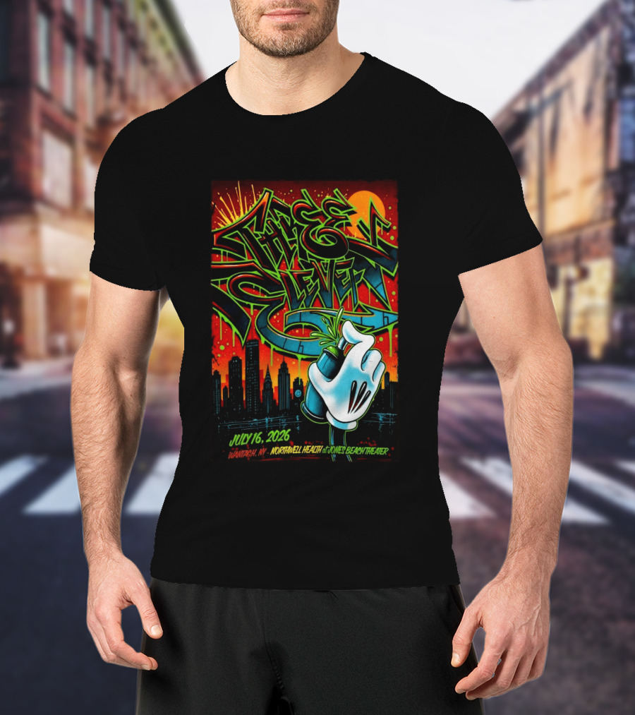 311 July 16 2026 Wantagh NY Northwell Health Jones Beach Theater Skyline Graffiti Hand Spray Can T-Shirt