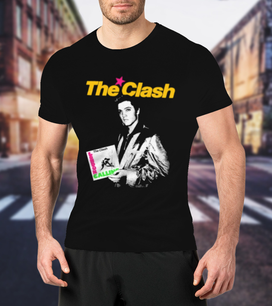 The Clash Elvis Presley London Calling Album Image T-Shirt