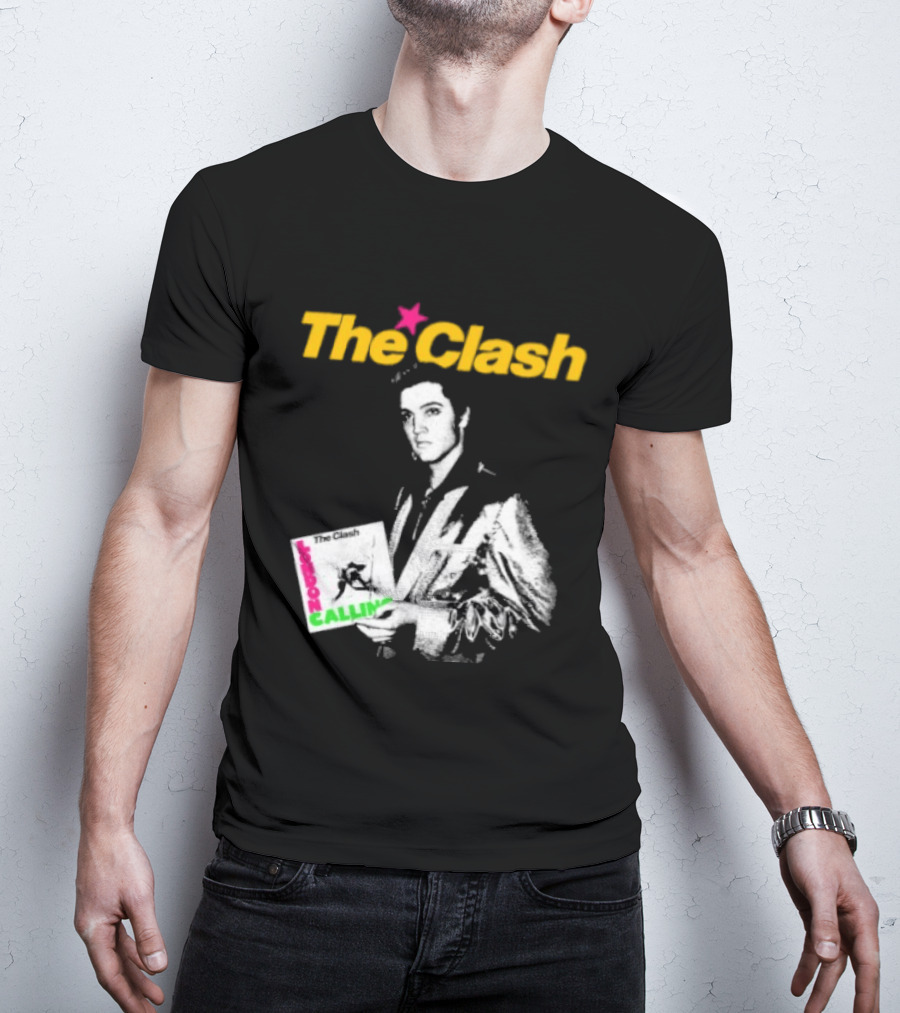 The Clash Elvis Presley London Calling Album Image T-Shirt