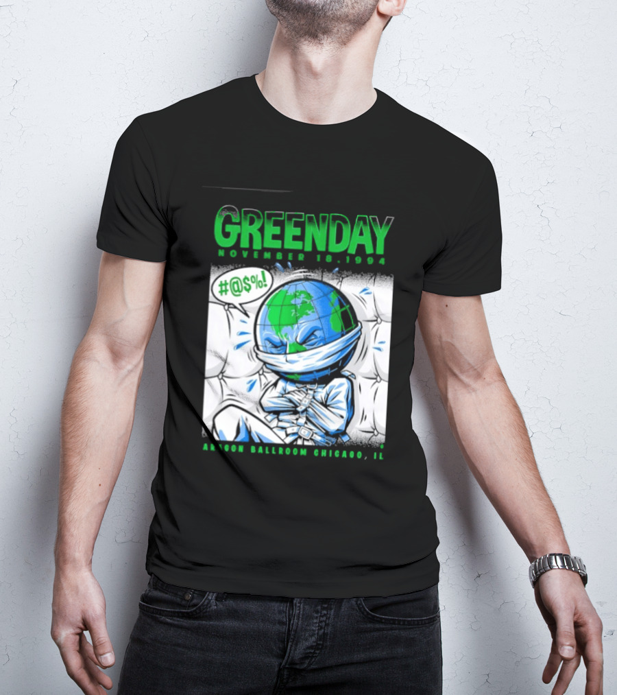 Greenday November 18 1994 Aragon Ballroom Chicago IL Earth T-Shirt