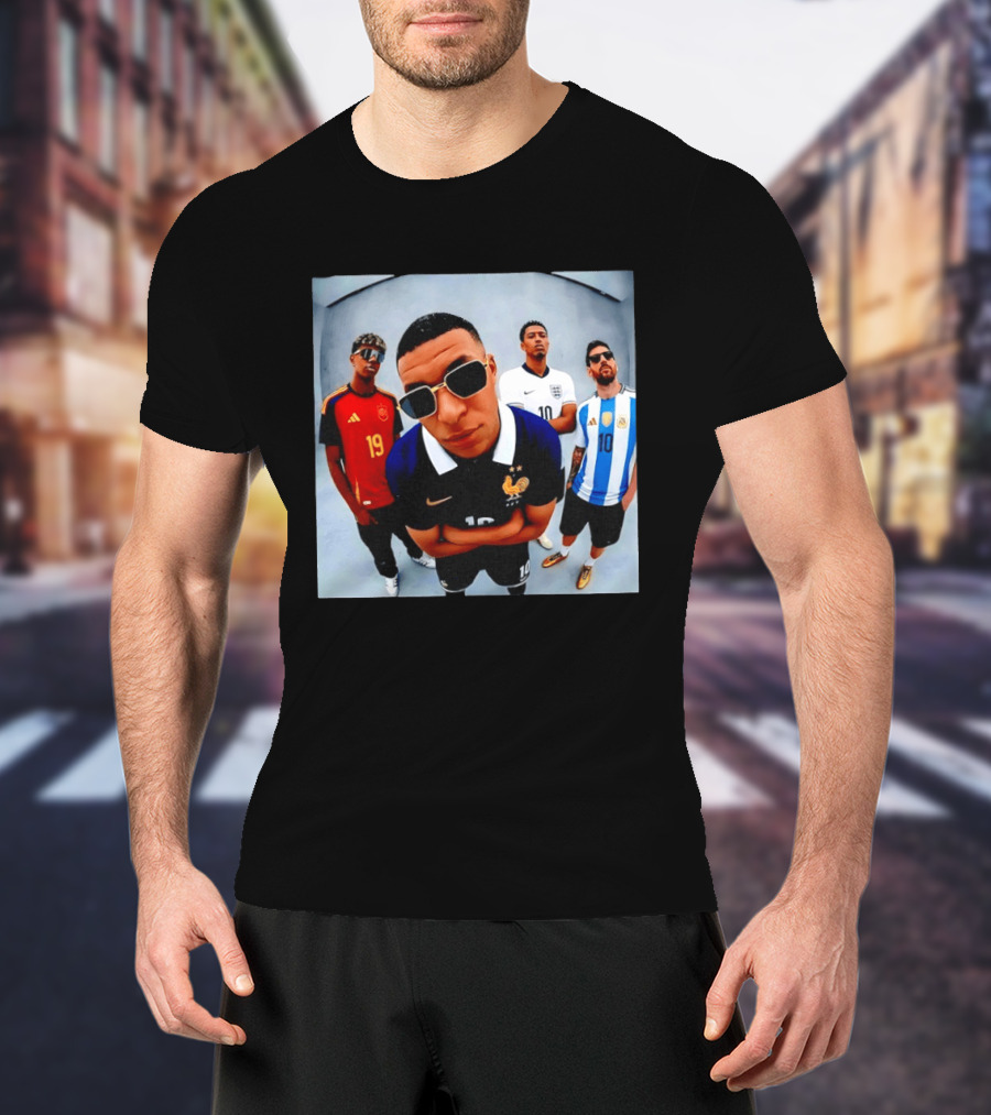 Kylian Mbappe Jude Bellingham Lionel Messi Football Stars Selfie Spain England Argentina France T-Shirt