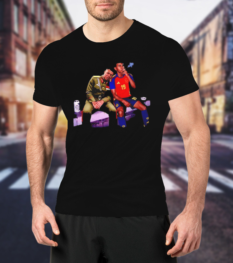Mbappe And Yamal Drink Beer And Smoking 2026 Meme With Soccer Jerseys T-Shirt
