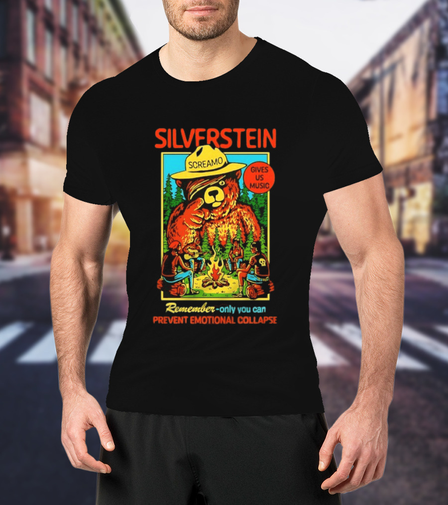 Silverstein Screamo Bear Gives Us Music Prevent Emotional Collapse T-Shirt