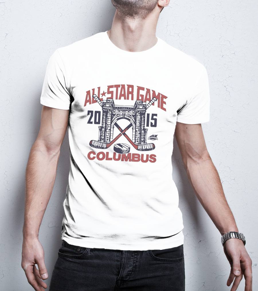 2015 NHL All Star Game Columbus Hockey Vintage Bridge And Sticks T-Shirt