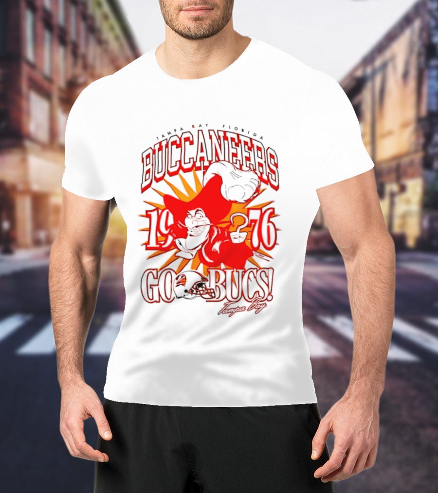 Tampa Bay Florida Buccaneers 1976 Go Bucs Captain Hook T-Shirt