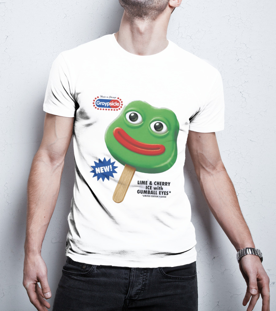 Groypsicle Lime And Cherry Ice With Gumball Eyes Limited Edition Made In Chicago T-Shirt