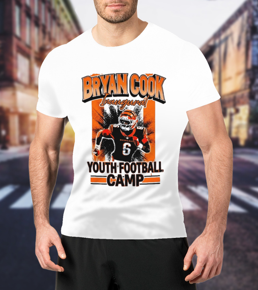 Bryan Cook Inaugural Youth Football Camp Cincinnati Bengals Player Number 6 T-Shirt