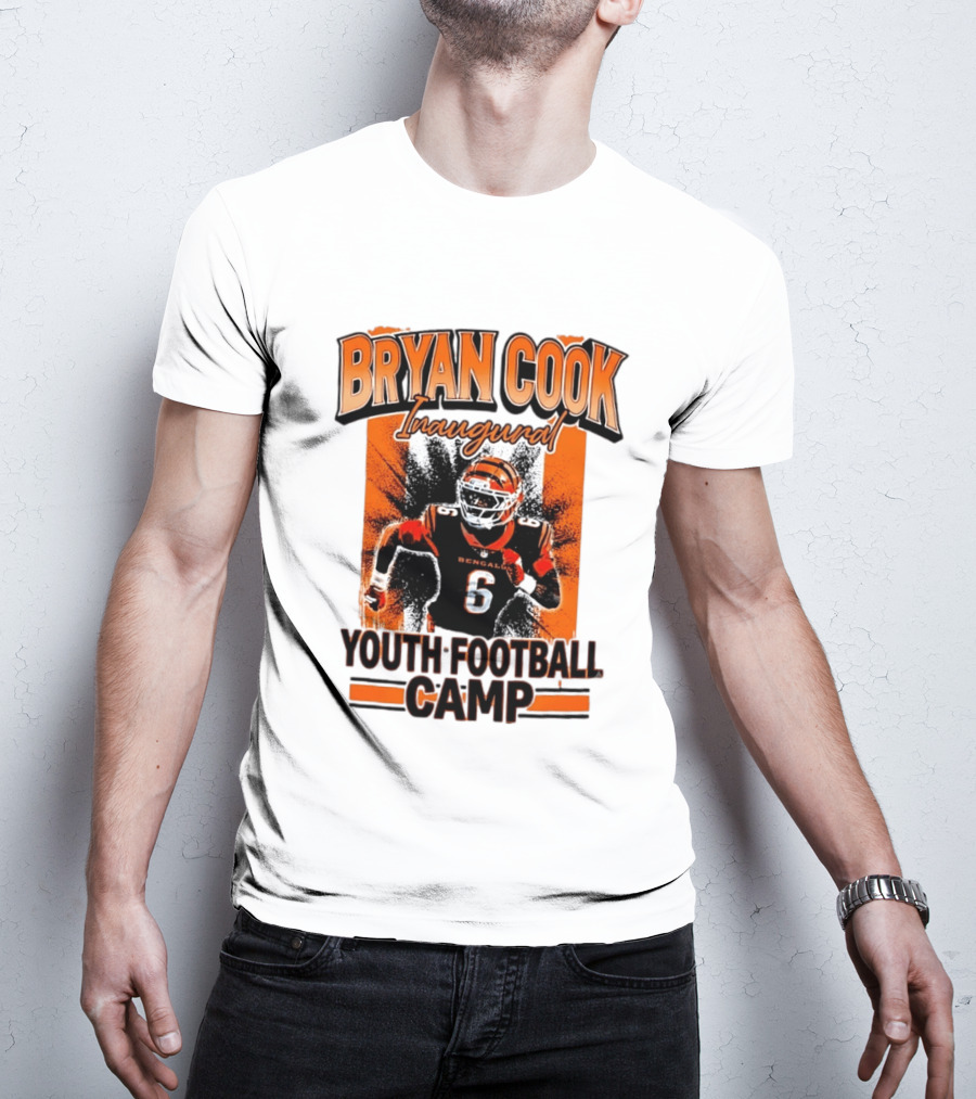 Bryan Cook Inaugural Youth Football Camp Cincinnati Bengals Player Number 6 T-Shirt