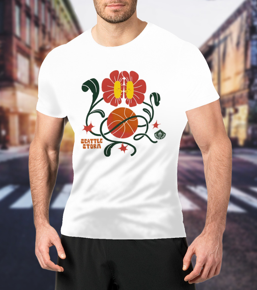 Seattle Storm WNBA Basketball Flower T-Shirt