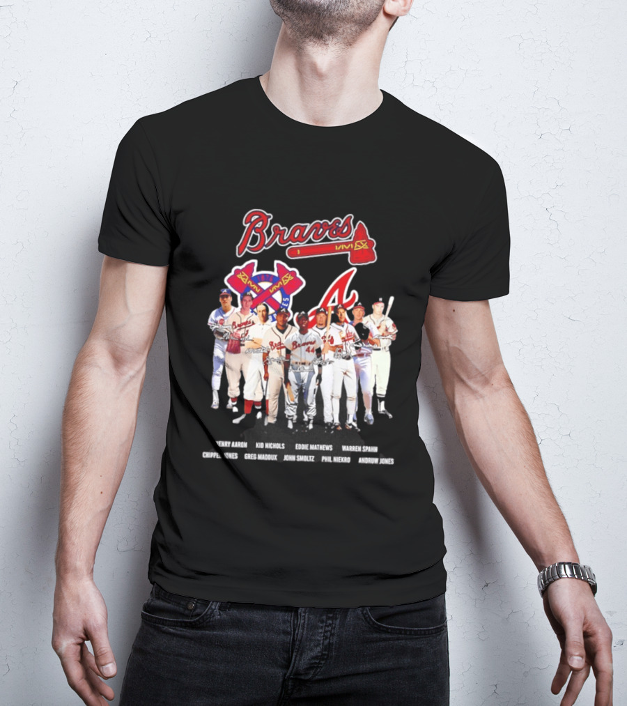 Atlanta Braves Legends Aaron Nichols Mathews Spahn Jones Maddux Smoltz Niekro T-Shirt