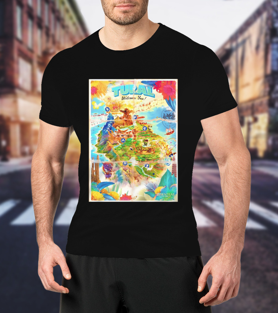Tural Welcomes You Map Final Fantasy XIV Dawntrail T-Shirt