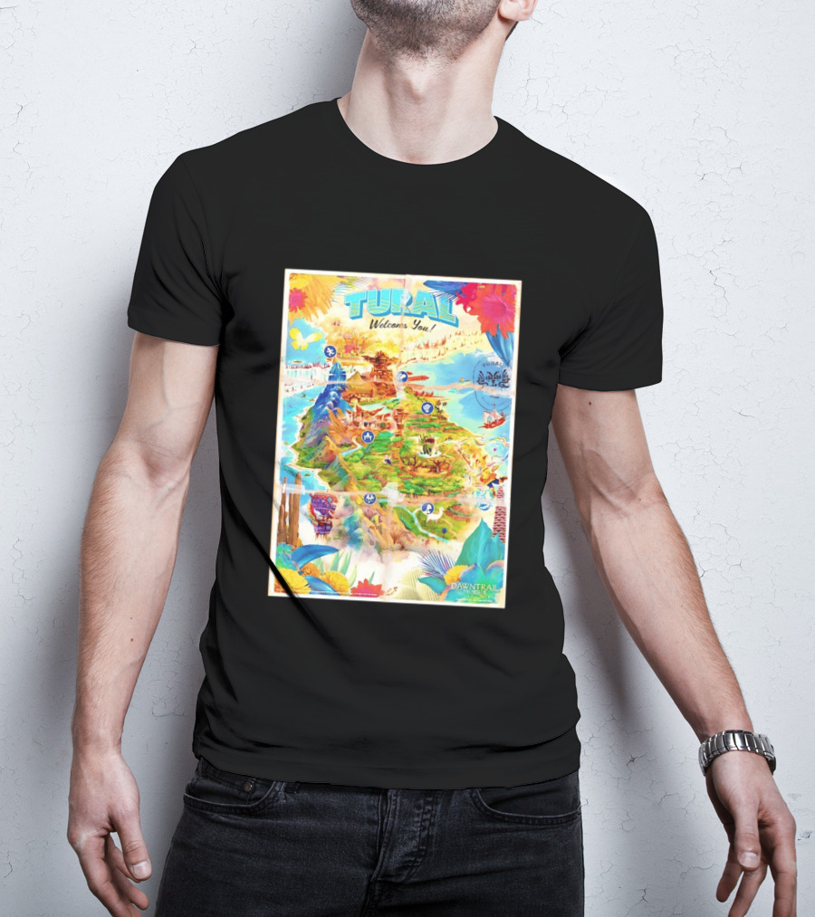 Tural Welcomes You Map Final Fantasy XIV Dawntrail T-Shirt