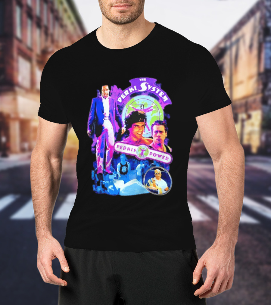 Ben Stiller The Perkis System Perkis Power Heavyweights Movie 90s Throwback T-Shirt